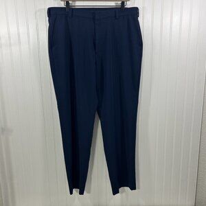 George men 36 x 32 Dress Slacks Blue Flat Front